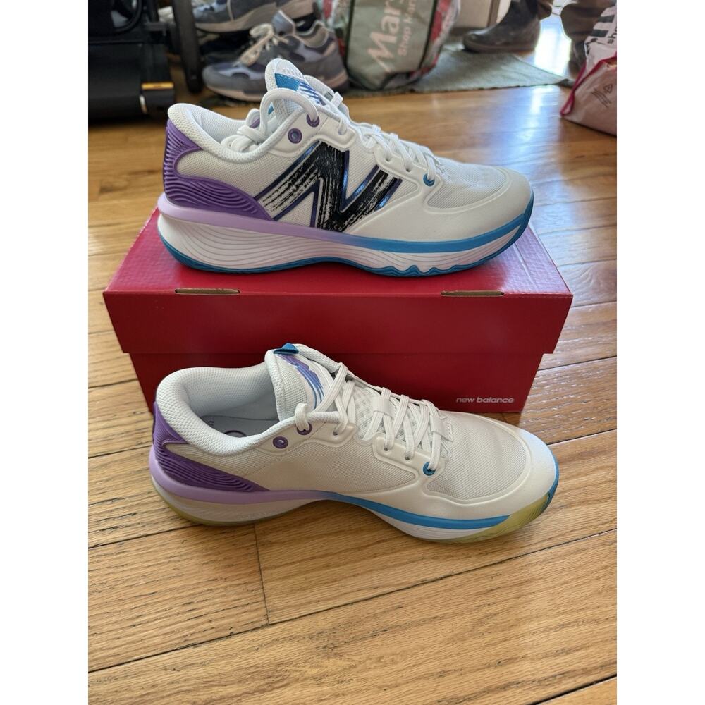 New Balance Men's White Blue Purple Basketball NB HESI Low BBHSLW1 NIB